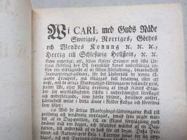 Kongl. Majestets... Nådiga Kungörelse Om Betalning för Underhåll, som lemnas Tågande Troupper, Stockholm, 1816 -asetus / määräys