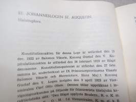 Frimurare-förteckning omfatrtande de svensksprågiga logerna i Finland samt enskilda personer direkt underlydande rikssvenska loger 1937 -ruotsinkiel. loosien jäsenet
