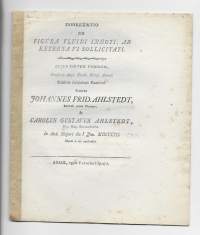 Dissertatio de figura fluidi immoti Väitöskirja FysiikkaAhlstedt, Johannes Fridericus ; Ahlstedt, Carolus Gustavus ; Kuninkaallinen Turun akatemia1803