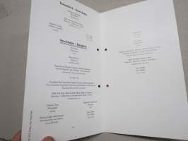 Thai Airways - Royal Executive Class - Menu / ruokalista