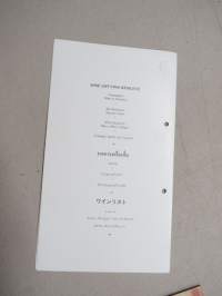 Thai Airways - Royal Executive Class - Menu / ruokalista