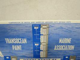 Conversion of British and American Measures into Decimal Units -muuntotaulukko - Transocean Marine Paint Association / Teknos-Maalit Oy