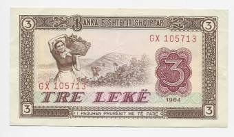 Albania 3 Leke  1964  seteli