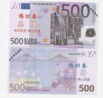 500 Euro 2002 - feikki seteli  leikkiraha
