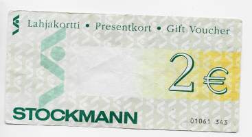 Lahjakortti 2 € Gift Voucher  - tilapäinen maksuväline