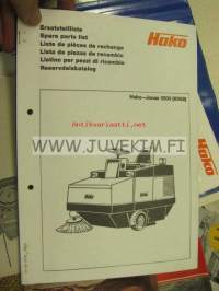 Hako Hako-Jonas 1200 (6302) harjakone -käyttöohjekirja, varaosaluettelo, Onan-moottorin ohjekirja ja varaosaluettelo