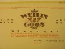 Weilin &amp; Göös asiakirja 29.4.1938