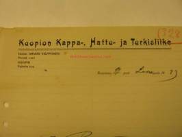 Kuopion Kappa-, Hattu- ja Turkisliike 17.10.1923 -asiakirja