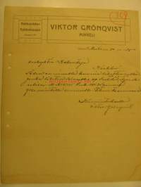 Nahkatehdas ja Nahkakauppa Viktor Grönqvist Mikkeli 20.3.1925 -asiakirja 