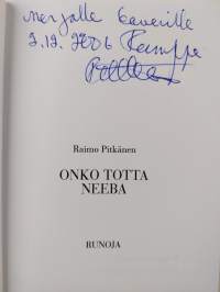 Onko totta Neeba : runoja (signeerattu, tekijän omiste)