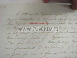 Isoonjakoon liittyvä maanmittaus 10.9.1781, maanmittari T. Winter, Porvoon pitäjä (nyk. Askola, Hovarböle, lautamiehet SimonZachrisson Jontas (Siggböl