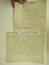 Kokous Turku, lääninkanslia 8.4.1799, kamarineuvos A. J. Winter ja lääninsihteeri Claes Johan Sacklén, kokous koskee rusthollari Jacob Holmgrenin peri