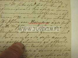 Kokous Turku, lääninkanslia 8.4.1799, kamarineuvos A. J. Winter ja lääninsihteeri Claes Johan Sacklén, kokous koskee rusthollari Jacob Holmgrenin peri