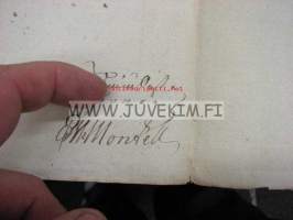 Muistio, laatinut Eric Magnus Montell, annettu 12.9.1814, pantu täytäntöön 18.10.1814, koskee käskynhaltija Christian Sillbergiä -asiakirja 