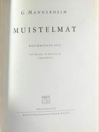 G. Mannerheim Muistelmat osat I ja II