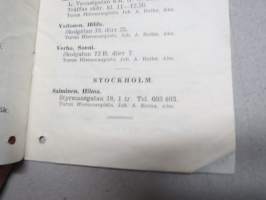 Turun Hierojayhdistys Hierojaluettelo 1937 - Åbo Massörförening - Massörförteckning