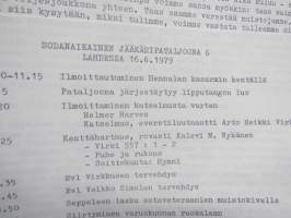 Sodanaikainen Jääkäripataljoona 6 - kokoontuminen lahdessa 16.6.1979 - puheet - valokuvia kansiossa