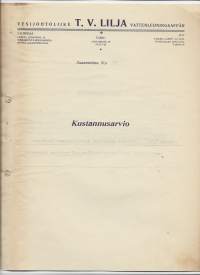 Vesijohtoliike T V Lilja Turku 1927  - firmalomake - firmalomake