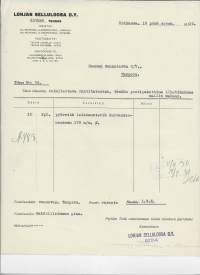 Lohjan Selluloosa Oy Kotkan tehdas 1930  - - firmalomake