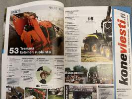 Koneviesti 2013 nr 10 - Esittelyssä Ponsse Scorpion Uuden lajin synty, Perävaunu-nosturi säästää selkää, Kurottajasta maatilan luottoretki, ym.