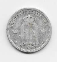 Ruotsi 25 Öre 1898 - ulkomainen kolikko hopeaa