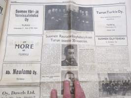 Rautatieläinen 1945 nr 5, 15.3.1945, aiheena erityisesti Turku - Rautatieläisyhdistys Turun osasto 50 vuotta, runsaasti ilmoituksia