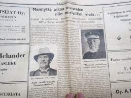 Rautatieläinen 1945 nr 5, 15.3.1945, aiheena erityisesti Turku - Rautatieläisyhdistys Turun osasto 50 vuotta, runsaasti ilmoituksia