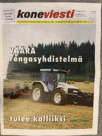 Koneviesti 1999 nr 10 - Väärä rengasyhdistelmä tulee kalliiksi, Fuusiosta &quot;jälkijärjistyksiä&quot; vain Euroopassa?, Goodyear esitteli uudet 70- sarjan renkaansa, ym.