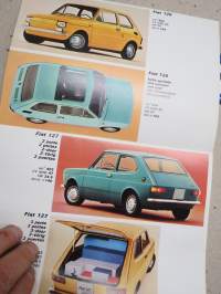Fiat Automobili Voitures Motorcars PKW Coches -myyntiesite, koko Fiat-mallisto haitariesitteenä, monikielinen