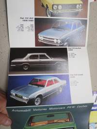 Fiat Automobili Voitures Motorcars PKW Coches -myyntiesite, koko Fiat-mallisto haitariesitteenä, monikielinen