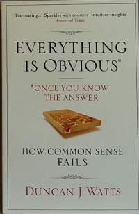 Everything is obvious . Once you know the answer . How common sense fails. (Tiedä vastaukset)