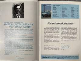 Fiat-uutiset 1986 nr 3 - Fiat uuteen aikakauteen, Valoisuutta alkuvoimaa, Suvun päämiestä on syytä juhlia -asiakaslehti,customer magazine