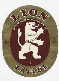 Lion I lättöl -  olutetiketti
