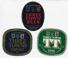 Three towns beer  -  olutetiketti  3 eril