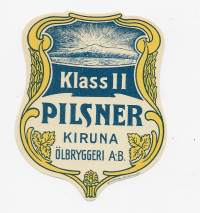 Pilsner Lager II    -  olutetiketti  Litografiska  Norrköping