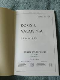 Idman koristevalaisimia - koristevalaisinluettelo nro 117 1934-1935 luettelo