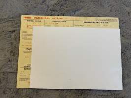 Vauxhall 1965 VX 4/90 -säätöarvokortti / säätöarvot, monikielinen -technical specifications, multilingual