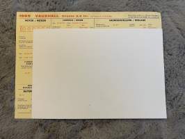 Vauxhall 1965 Cresta 3,3 ltr -säätöarvokortti / säätöarvot, monikielinen -technical specifications, multilingual