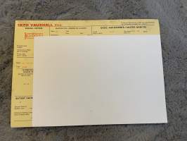 Vauxhall Viva 1970 -säätöarvokortti / säätöarvot, monikielinen -technical specifications, multilingual