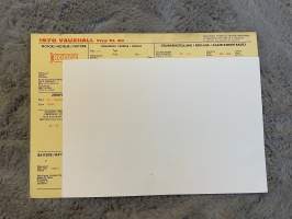 Vauxhall 1970 Viva SL 90 -säätöarvokortti / säätöarvot, monikielinen -technical specifications, multilingual