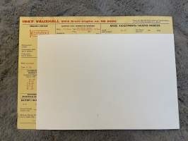 Vauxhall 1967 Viva -säätöarvokortti / säätöarvot, monikielinen -technical specifications, multilingual