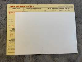 Triumph 1969 GT 6 MK II -säätöarvokortti / säätöarvot, monikielinen -technical specifications, multilingual