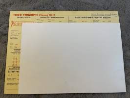 Triumph 1969 Vitesse MK II -säätöarvokortti / säätöarvot, monikielinen -technical specifications, multilingual