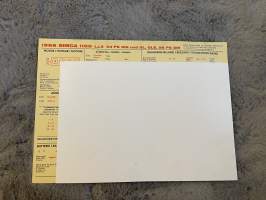 Simca 1968 1100 53 PS DIN und GL, 56 PS DIN  -säätöarvokortti / säätöarvot, monikielinen -technical specifications, multilingual