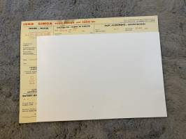 Simca 1968 1000 GLS 42 HP DIN -säätöarvokortti / säätöarvot, monikielinen -technical specifications, multilingual