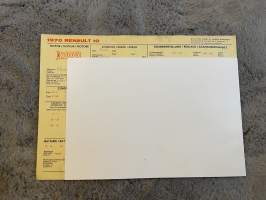 Renault 1970 10 -säätöarvokortti / säätöarvot, monikielinen -technical specifications, multilingual