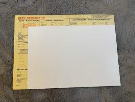 Renault 1970 12 -säätöarvokortti / säätöarvot, monikielinen -technical specifications, multilingual