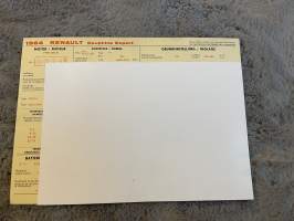 Renault 1964 Dauphine Export -säätöarvokortti / säätöarvot, monikielinen -technical specifications, multilingual