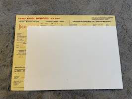 Opel Rekord 2,2 Liter 1967 -säätöarvokortti / säätöarvot, monikielinen -technical specifications, multilingual