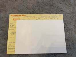 Mazda 1800 1970 -säätöarvokortti / säätöarvot, monikielinen -technical specifications, multilingual